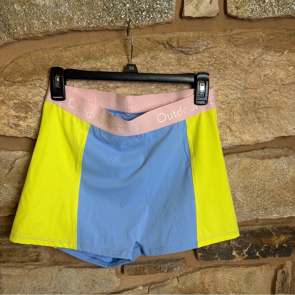 Outdoor Voices Blue, Yellow & Pink Colorblock Active Short